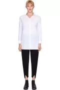 Long-Sleeved T-shirt With Folded Manderin Collar