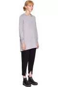 Buttoned Long-Sleeved T-shirt With Hood