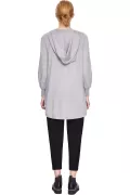 Buttoned Long-Sleeved T-shirt With Hood