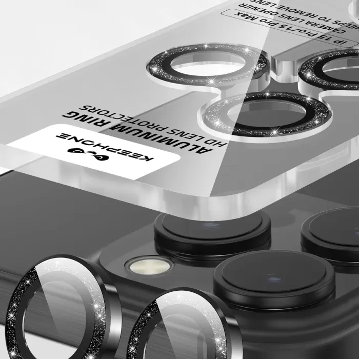 iPhone 16 Pro Max Maria Simli Kamera Lens Koruyucu - Çöl Titanyum