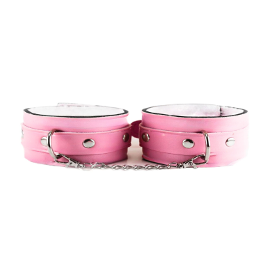 Fantezi Deri Seksi Pembe Kedi Maske Kelepçe Kırbaç Seti ( 3lü set) BC5368