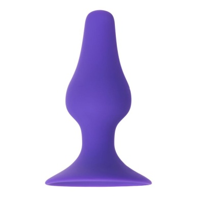 Dokulu Silikon Anal Tıkaç Plug  11cm Mor