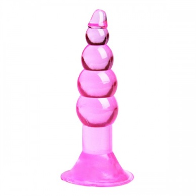 Backpart Boğumlu Vantuzlu 11.5cm Anal Tıkaç -  Pembe