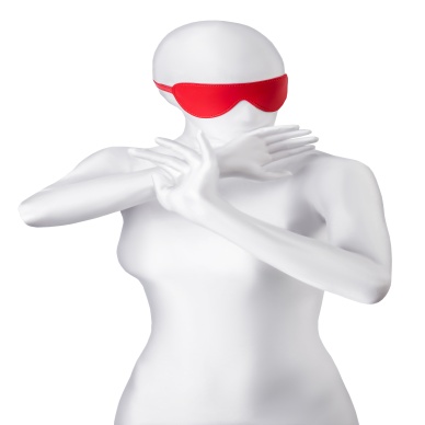 Anonymo BDSM Maske, PU deri, kırmızı, 65 cm