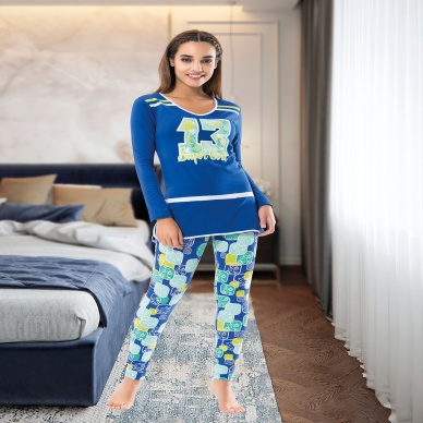 Derya Kurşun Uzun Kol Kadın Pijama Takım 1118