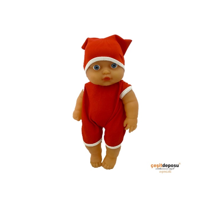 Kids Yumuşak Tenli Bebek Şapkalı 30cm