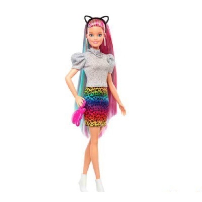 Barbie GRN81 Leopar Desenli Saçlar Bebeği