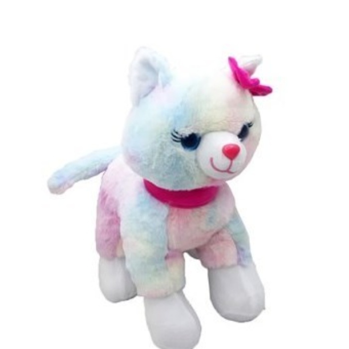 Halley 62555 Peluş 40cm Sesli Kedi Pembe Tokalı