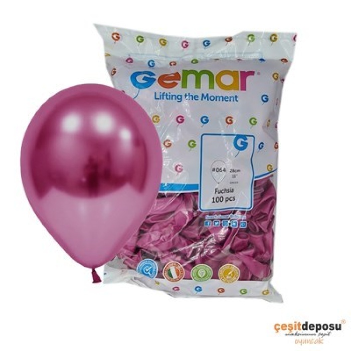 Balon Gemar Metalik Fuşya 11inch 100lü