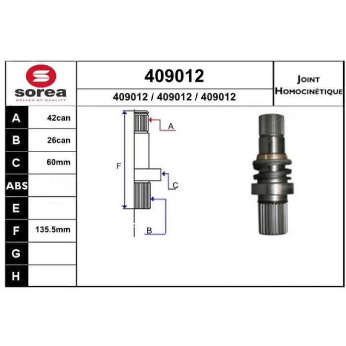 AKS KAFASI IC SAG TRANSPORTER T6 2,0 TDI / 2,0 BITDI 0318 26X36X62X115