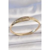 Pirinç Gold Renk Zirkon Taşlı Yıldız İşlemeli Kadın Kelepçe - Tj-bb6918