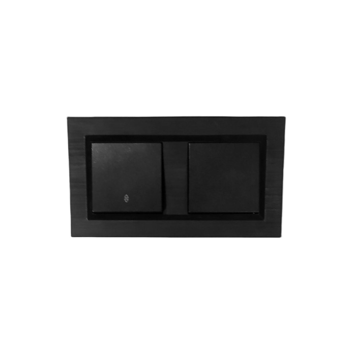 Ovivo Quantum Siyah Komütatör (ikili Anahtar)+zil Anahtarı Light (kapı 0tomatiği) 2li Set