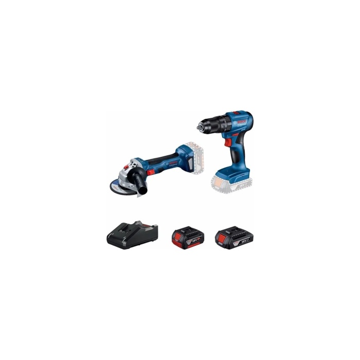 Bosch Professional GWS 180-LI + GSB 185-LI 18V Akülü Vidalama 2+4 Ah Çift Akü Set - 06019H9026