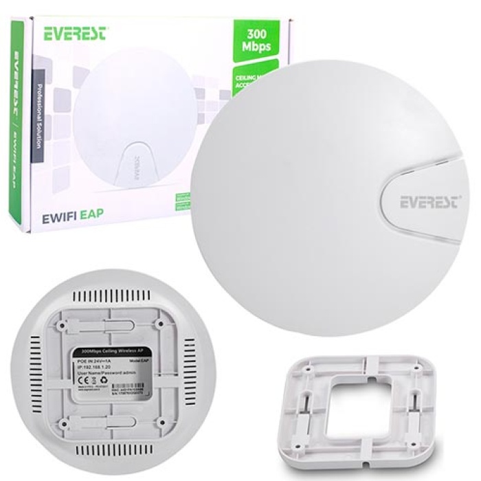 EVEREST EWIFI EAP 300 MBPS 11N 2.4GHZ TAVAN ACCESS POINT ROUTER