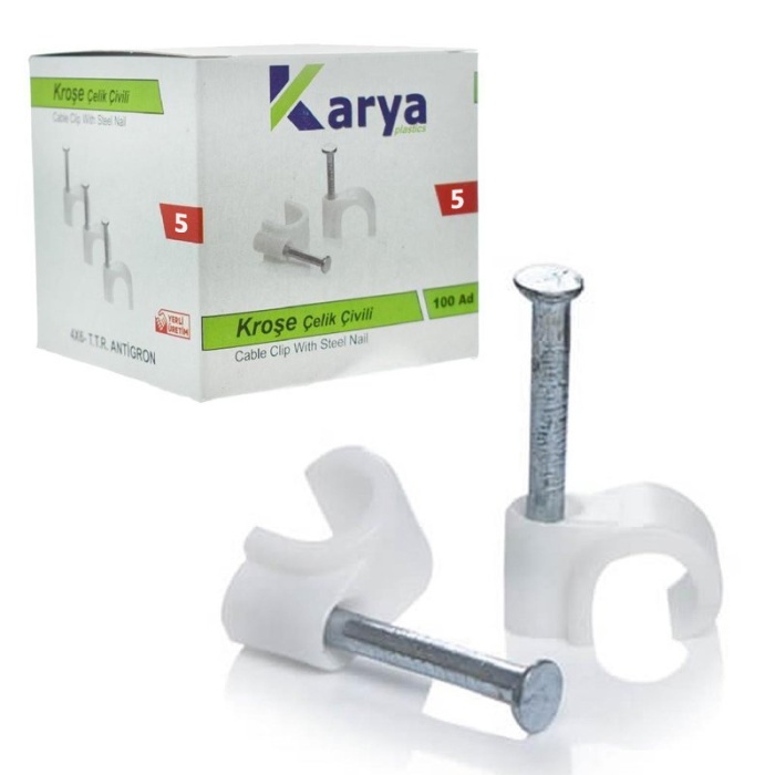 KARYA 5 NUMARA 10 MM KROŞE (100LÜ PAKET)(2X4 - 4X4 ANTİGRON KABLOLAR İÇİN)