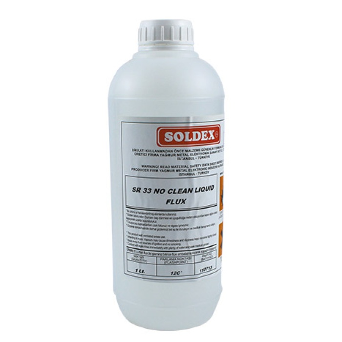 SOLDEX SR-33 * SR-3301 TEMİZLİK GEREKTİRMEYEN 1 LİTRE SIVI FLUX (SR 3301)