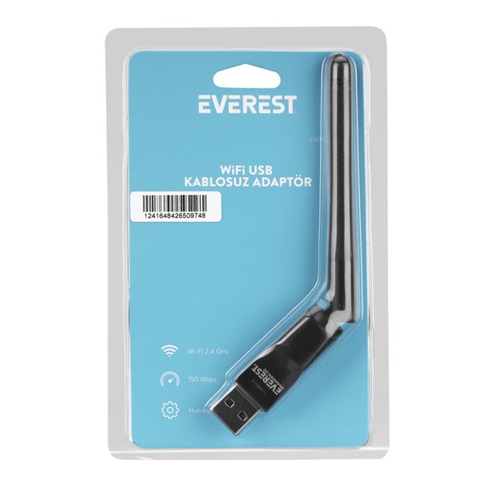 EVEREST EWN-212 150MBPS 2.4GHZ 2DBI MT7601 İŞLEMCİ WIFI USB KABLOSUZ ADAPTÖR (IPTV UYDU ALICI UYUMLU)