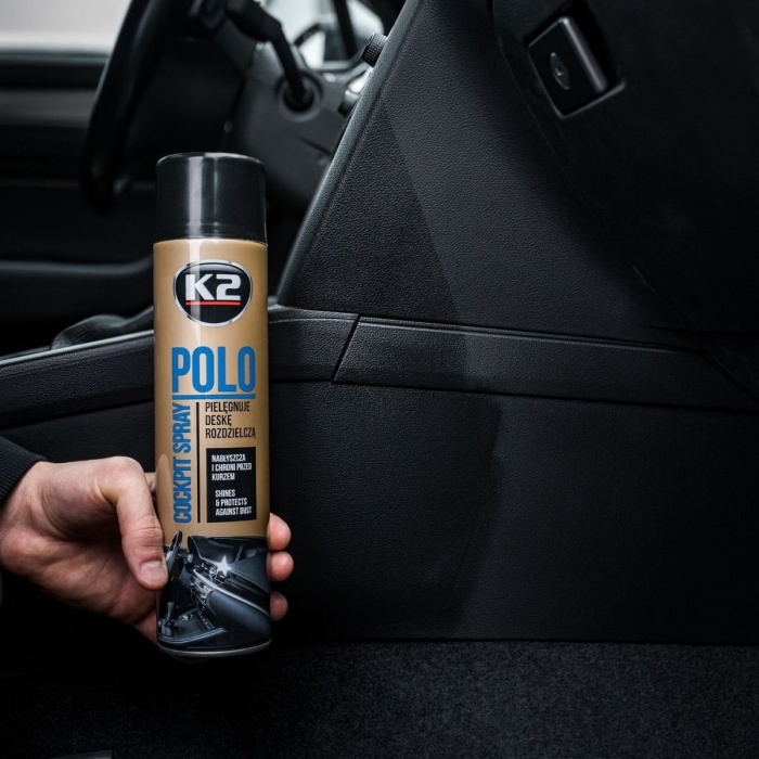 K2 Polo Cockpit Vanilyalı Plastik Vinil Ahşap Koruyucu Cila Aerosol 750ML