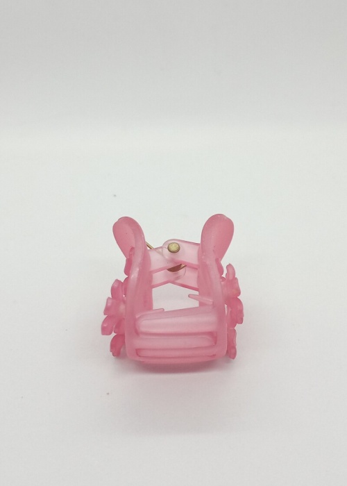 Pembe Renk Çiçek Desen Yuvarlak Mandal Toka