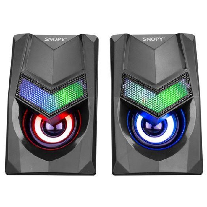 SNOPY SN-X25 2.0 SİYAH 3WX2 USB RGB IŞIKLI SPEAKER HOPARLÖR