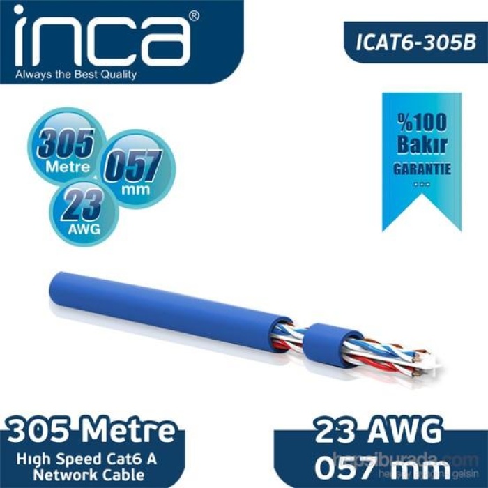 INCA ICAT6-305B CAT6 23 AWG 0.57MM %100 BAKIR 305MT