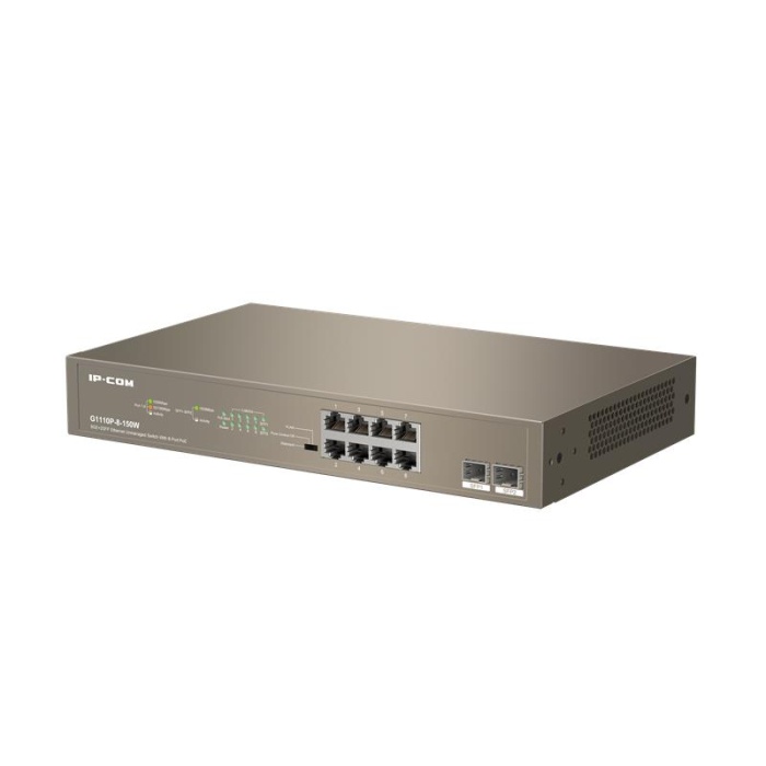 IP-COM G1110P-8-150W 8 PORT GIGABIT + 2X1GB SFP PORT RACKMOUNT 130W POE SWITCH