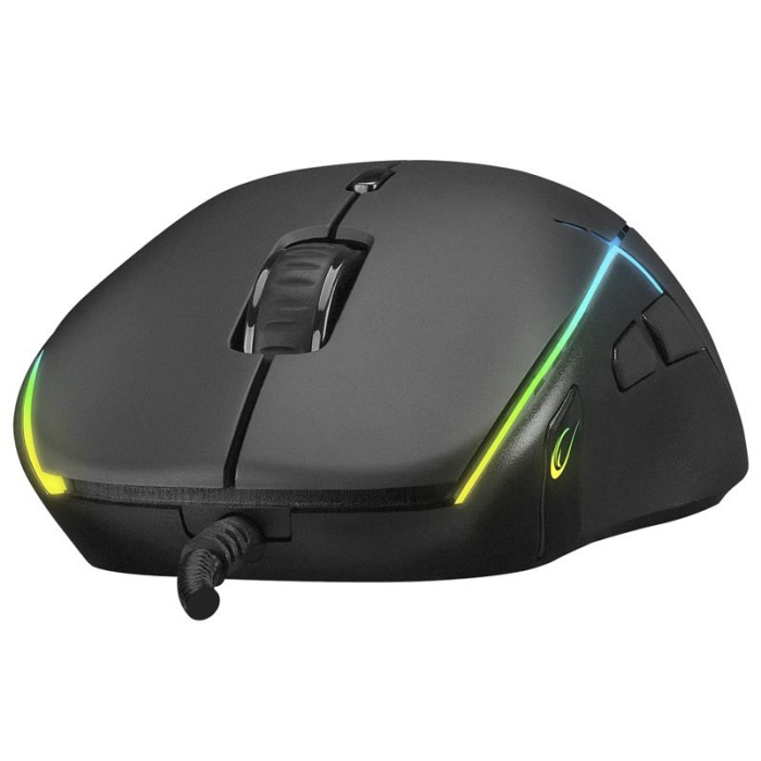 RAMPAGE SMX-R115 GEAR-X SİYAH-RGB IŞIKLI USB 6400DPI 8 MAKRO TUŞLU KABLOLU GAMING MOUSE