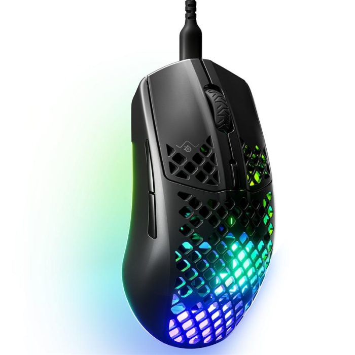 STEELSERIES AEROX 3 ONYX (2022) ULTRA HAFIF 59G. TRUEMOVE CORE SENSOR KABLOLU MOUSE SSM62611