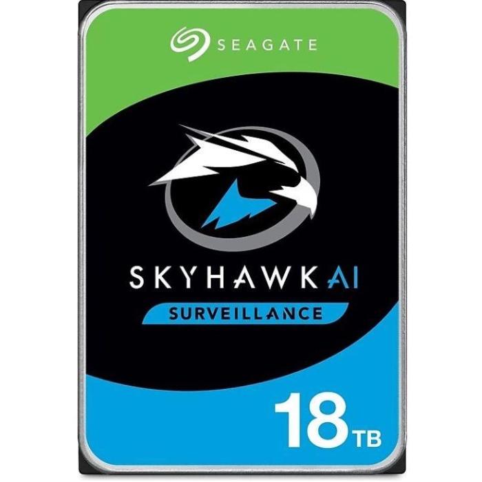 18 TB SEAGATE 3.5 SKYHAWK SATA 7200RPM 256MB 7/24 GUVENLIK ST18000VE002 (3 YIL RESMI DIST GARANTILI)