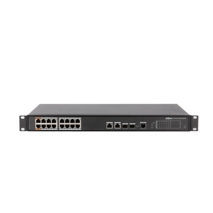 DAHUA PFS4218-16ET-240 16 PORT 10/100 + 2X1GB RJ45/SFP COMBO YÖNETİLEBİLİR 240W POE RACKMOUNT SWITCH