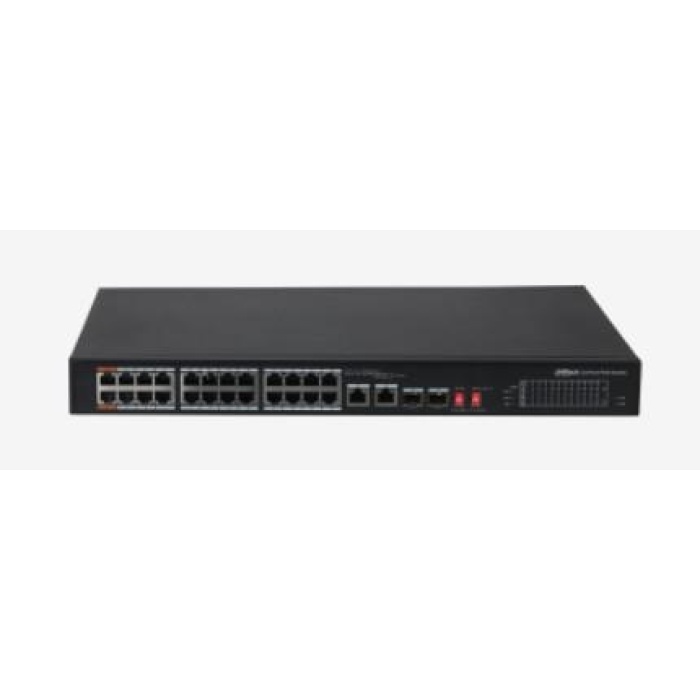 DAHUA PFS3226-24ET-240 24 PORT 10/100+ 2XRJ45+ 2XGB SFP COMBO 240W POE RACKMOUNT SWITCH