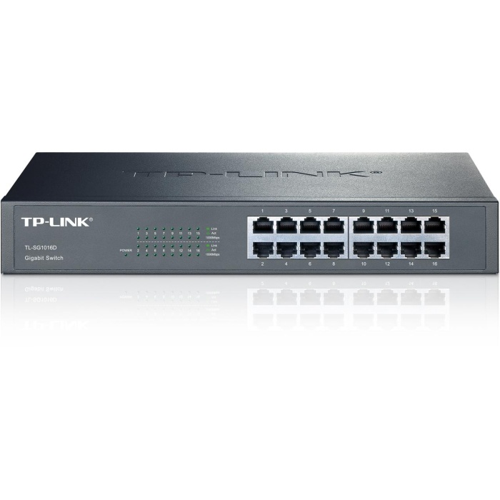 TP-LINK TL-SG1016D 16 PORT GIGABIT METAL KASA RACKMOUNT SWITCH