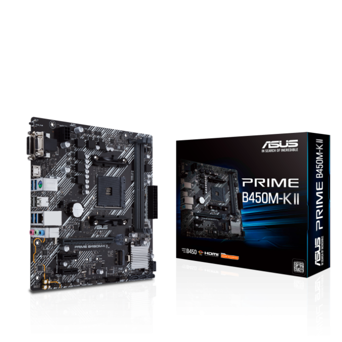 ASUS PRIME B450M-K II DDR4 4400MHZ 1XVGA 1XHDMI 1XDVI 1XM.2 USB 3.2 MATX AM4 (2. VE 1.NESİL İŞLEMCİ UYUMLU)