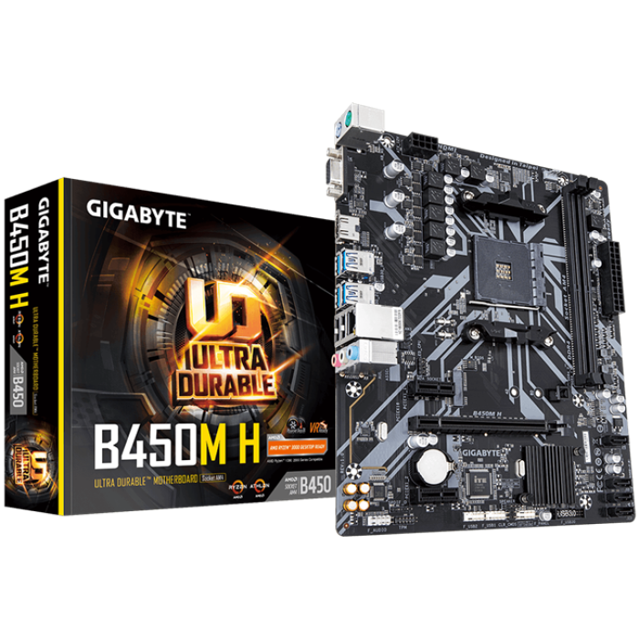 GIGABYTE B450M H DDR4 3600MHZ 1XVGA 1XHDMI 1XM.2 USB 3.1 MATX AM4