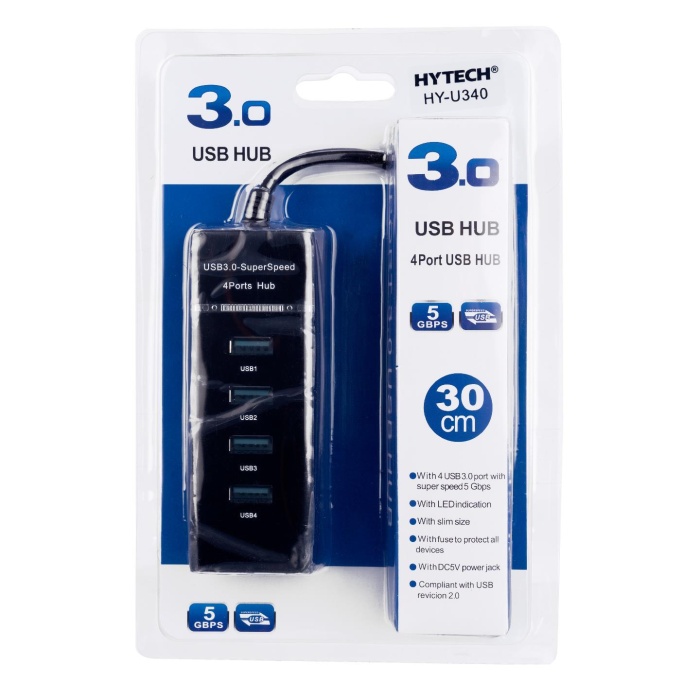 HYTECH HY-U340 4 PORT USB 3.0 HUB .