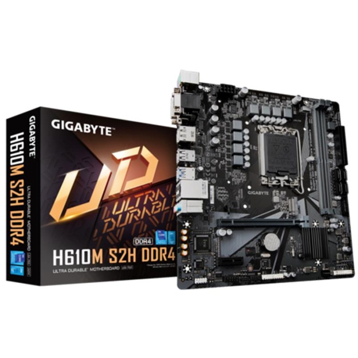 GIGABYTE H610M-S2H-DDR4 3200MHZ 1XVGA 1XHDMI 1XDP 1XDVI 1XM.2 USB 3.2 MATX 1700P (13. VE 12.NESİL İŞLEMCİ UYUMLU)