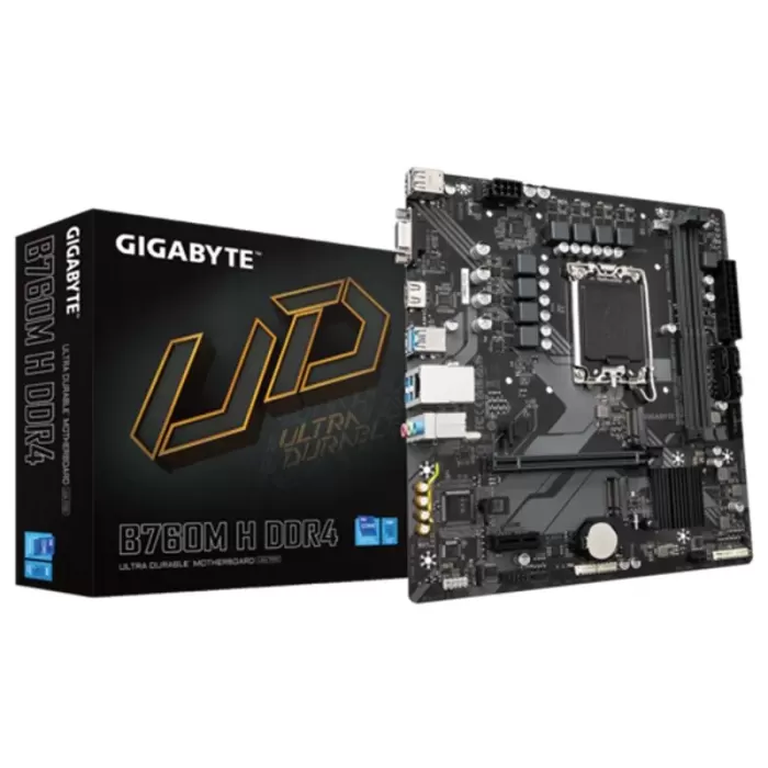 GIGABYTE B760M-H DDR4 3200MHZ 1XVGA 1XHDMI 1XM.2 USB 3.2 MATX 1700P (13. VE 12.NESİL İŞLEMCİ UYUMLU)