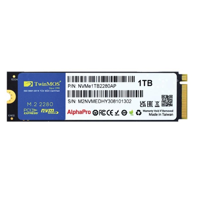 1 TB TWINMOS M.2 PCIe NVMe 3600/3250 NVMe1TB2280AP