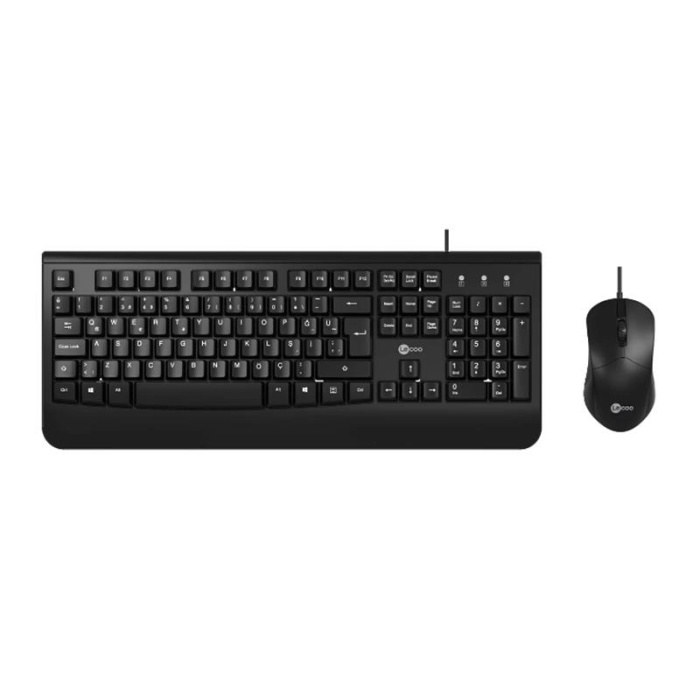 LENOVO LECOO USB KABLOLU TÜRKÇE Q KLAVYE MOUSE SET SİYAH CM105-S