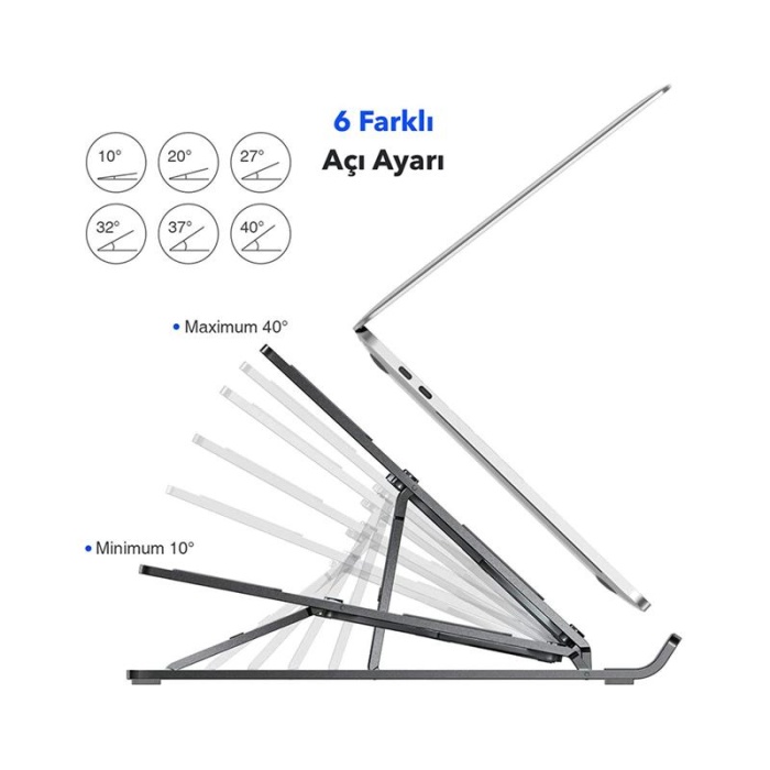 FRISBY FNC-5110ST SİYAH KATLANABILIR ALUMINYUM NOTEBOOK STANDI