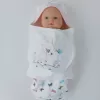 Yenidoğan İlk Baharın Ceylanı Nakışlı Çıt Çıt Kapama Bebek Kundak Ekru