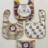 Yeni Kaplan Temalı Kare 3 Parça Microfiber Mama Önlüğü Kendi Kutusunda (su Geçirmez) Çıtçıtlı