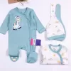 Zürafa Nakışlı Erkek Bebek 4lü Tulum Seti