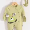 Pretty Dog Nakışlı Bandanalı % 100 Pamuk Kız Bebek Tulumu