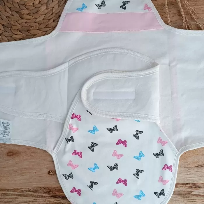 Yenidoğan İlk Baharın Ceylanı Nakışlı Çıt Çıt Kapama Bebek Kundak Ekru