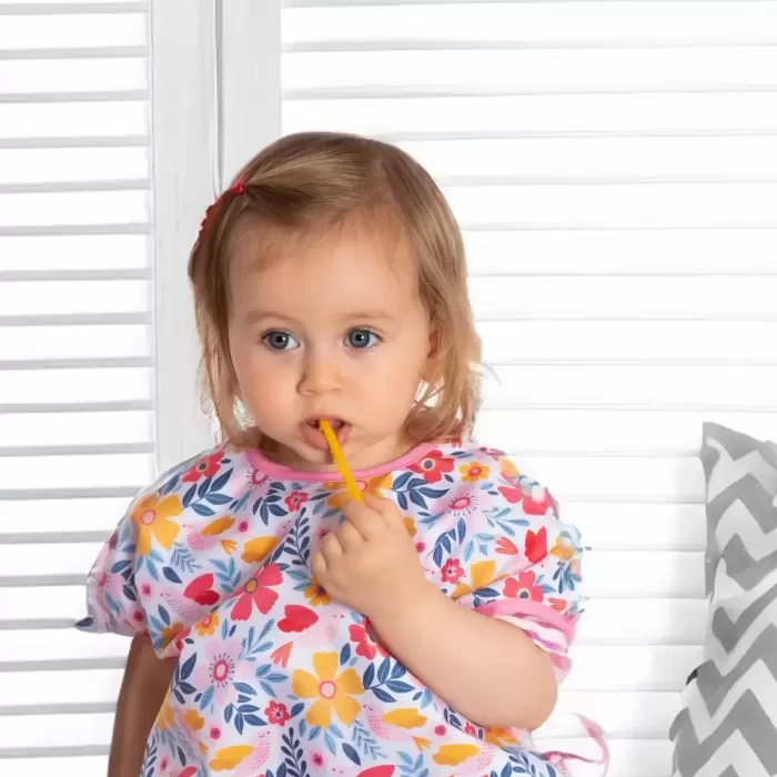 Flower Kolsuz Sıvı Geçirmez Aktivite Ve Mama Önlüğü 6-24 Ay