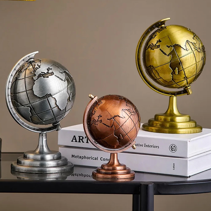 1 Adet Metal Dünya Küresi 14x6 cm -Model Sorunuz-