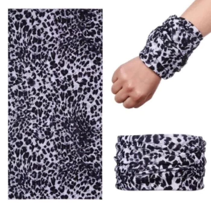 Açık Renk Leopar Baf Bandana Maske