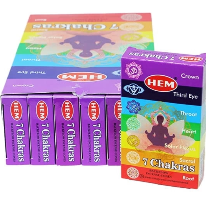 7 Chakras Back Flow Cones