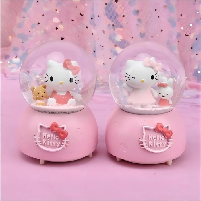 1 ad. Hello Kitty Işıklı Müzikli Kar Küresi Orta Boy - Model Seçiniz - Alk3047